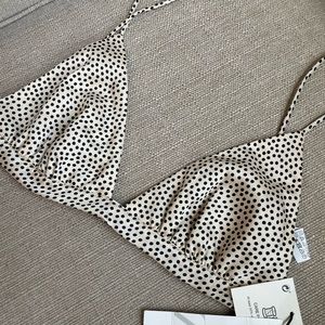 Zara dot leopard medium satin black white bralette bra